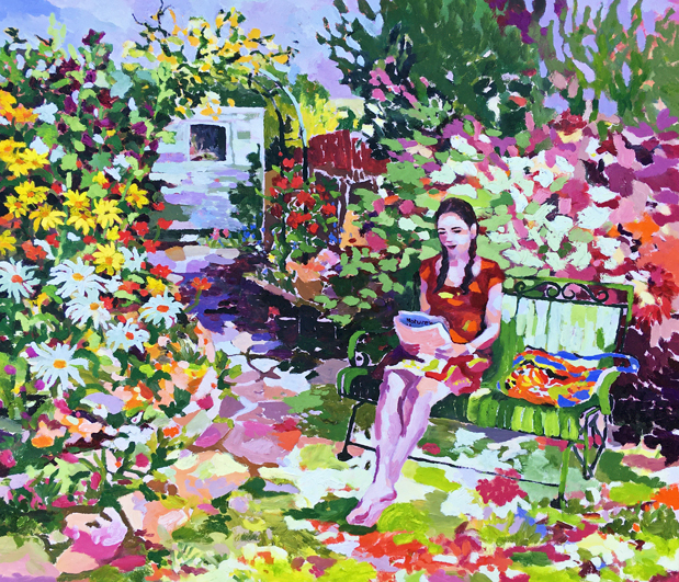 Summer’s Day in the Garden. Oil on canvas. 70 x 80 cm.