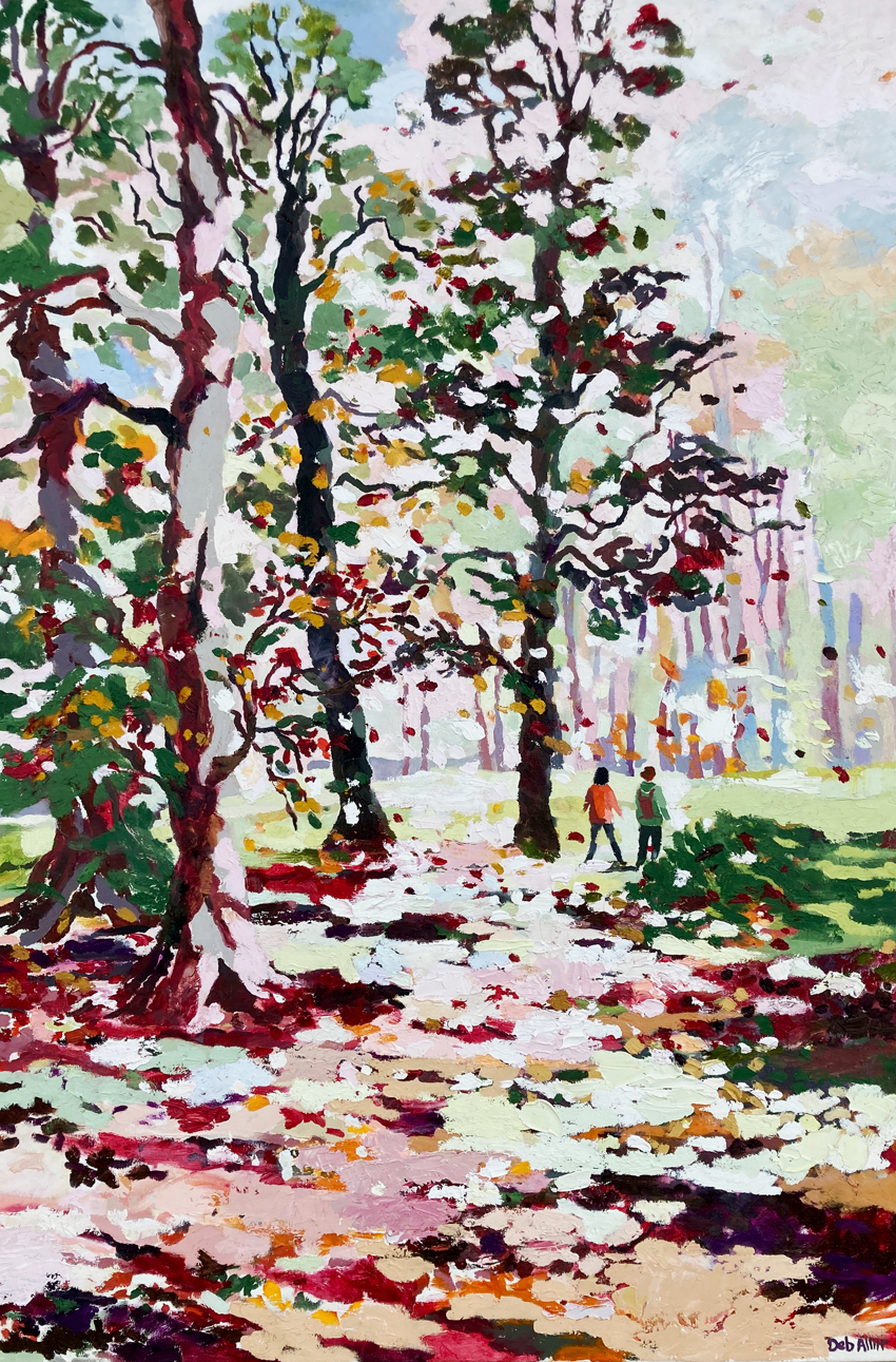 Autumn Leaves in the Wind . Oil on canvas. 120 x 80 cm