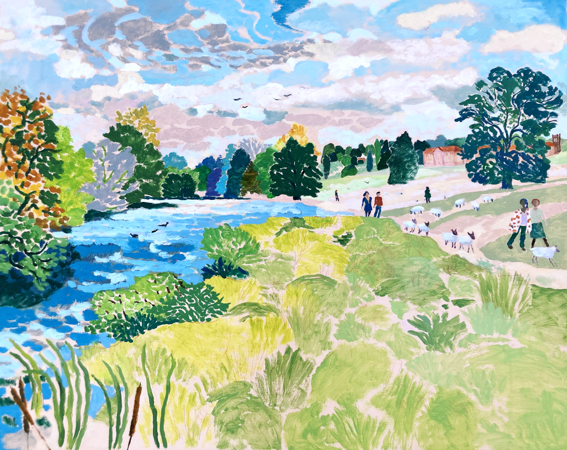 Kedleston Park Riverside, October. Oil on canvas. 80 x 100 cm